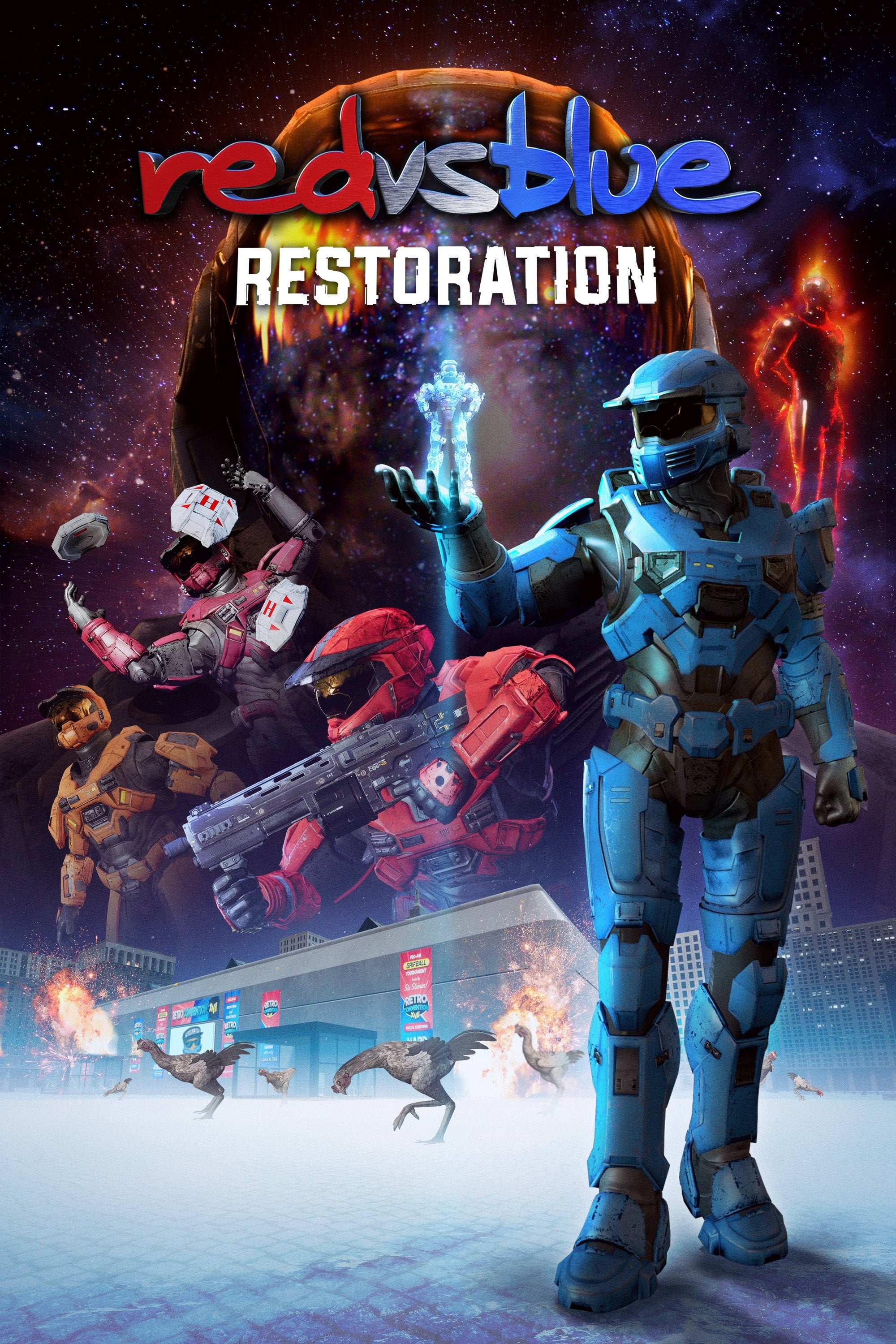 Red vs. Blue: Restoration Hindi Dubbed Movie Poster (2024)